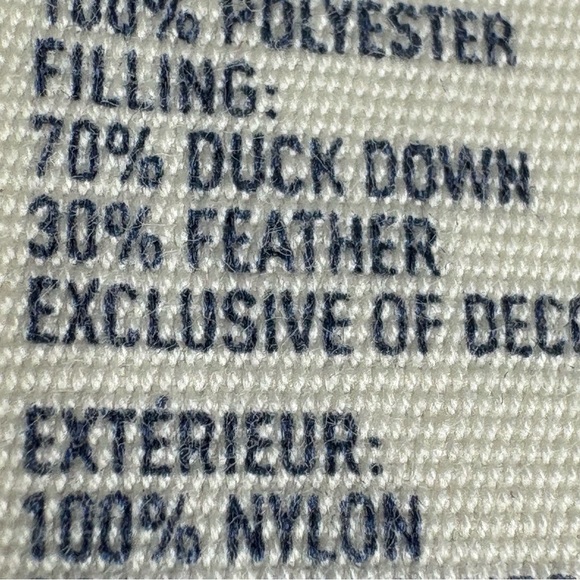 American Eagle Down Feather Puffer Jacket M White Faux Fur Hood Y2K Snow Bunny - Picture 14 of 15